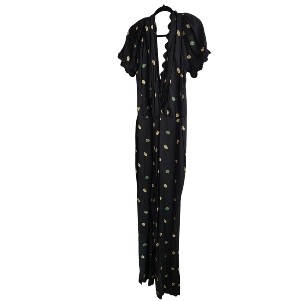 Azulu Chic Black Jumpsuit with Colorful Dots Size XL